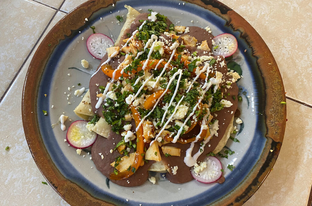 enfrijoladas at zandoyo bed & breakfast in puerto escondido